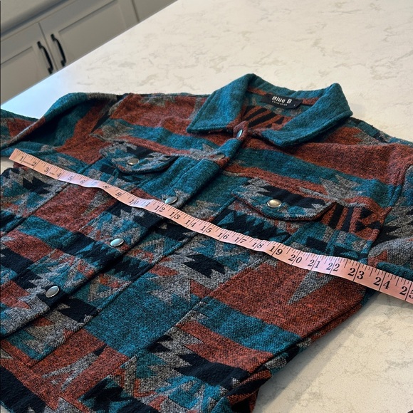 Women's Boho Aztec Western Pattern Button Up Jacket Shacket Large - Picture 11 of 16